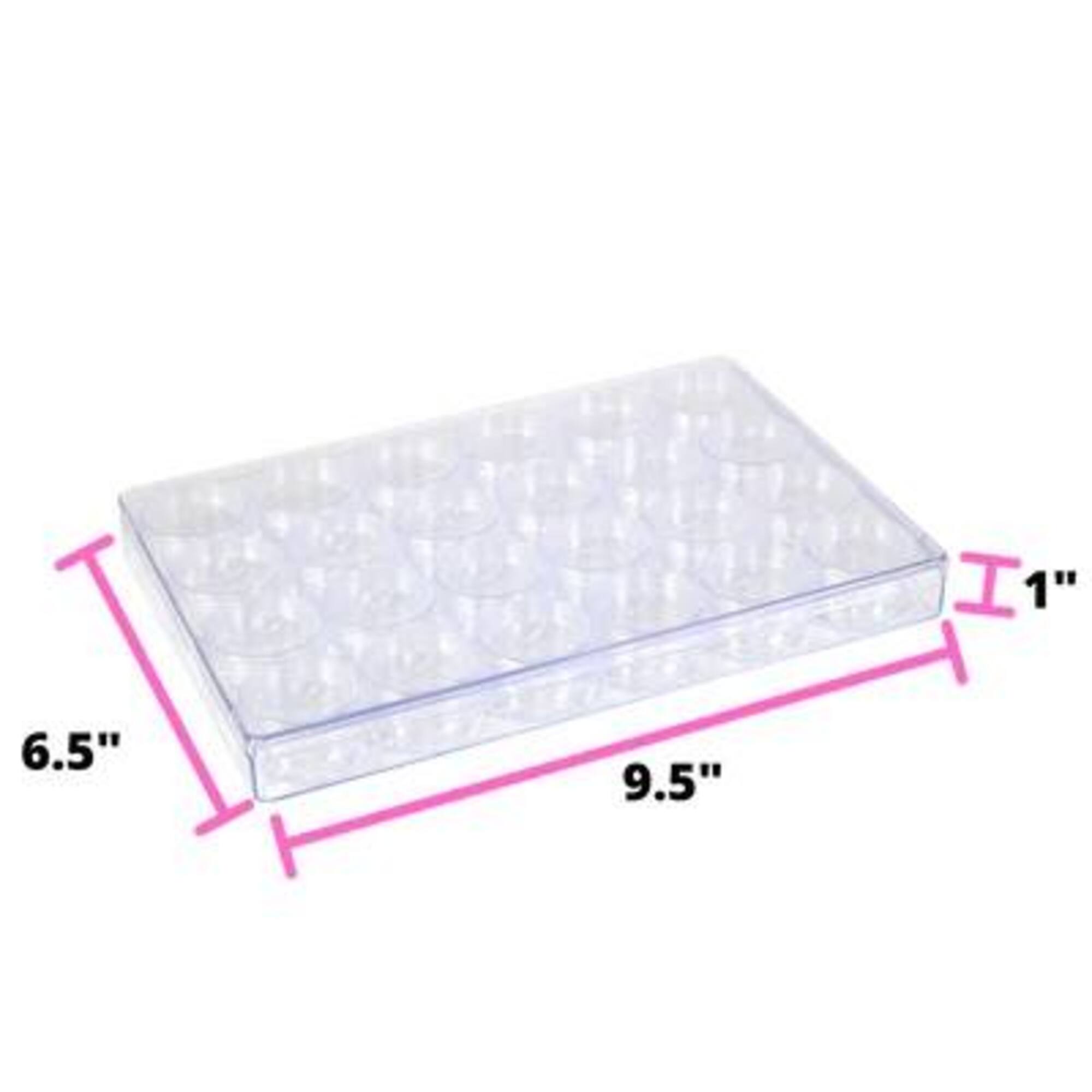 Everything Mary Large Plastic Bead Storage Organizer Box with 24 Jars